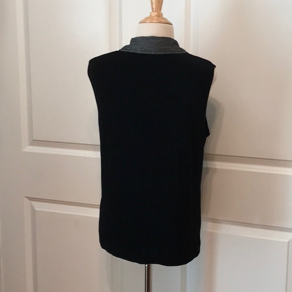 Chico's Black Sleeveless Tank Top with Notched Collar - Picture 4 of 6